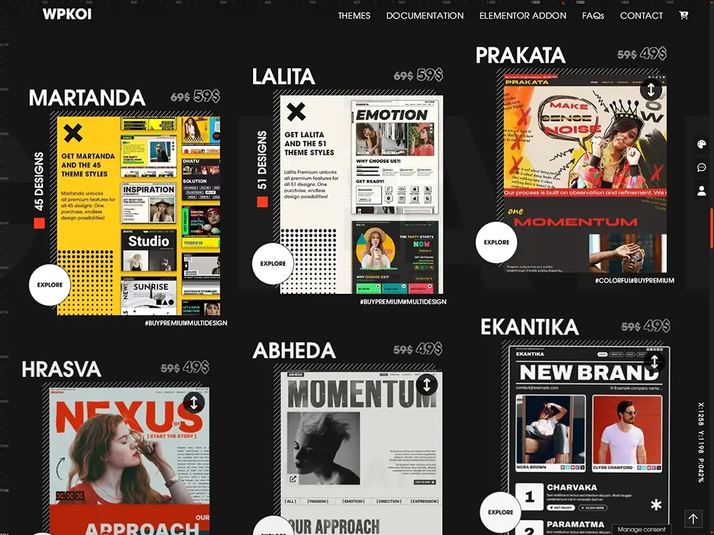 WPKoi themes catalog — Martanda, Lalita, Prakata and more